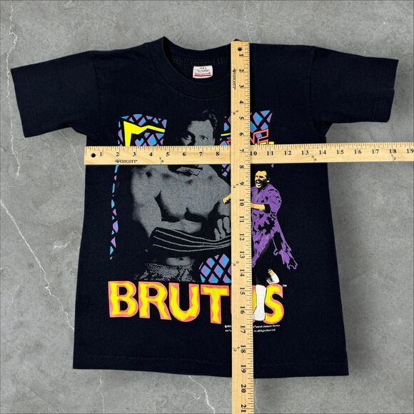 Vintage 1990 WWF Brutus Beefcake Tee Shirt Wrestling Kids Shirt Wrestle Mania - Picture 3 of 8